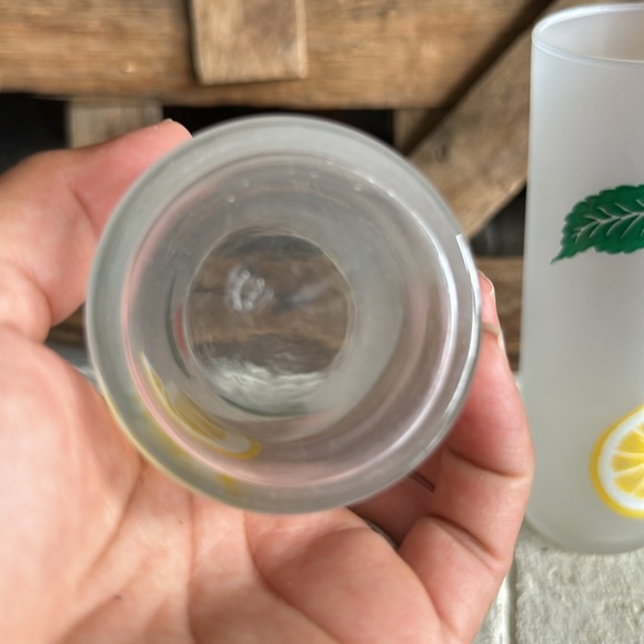 Frosted Fruit Glass Tall Tea Tom Collins Federal 50s Tiki Vintage set of 2 (25) - Picture 2 of 6